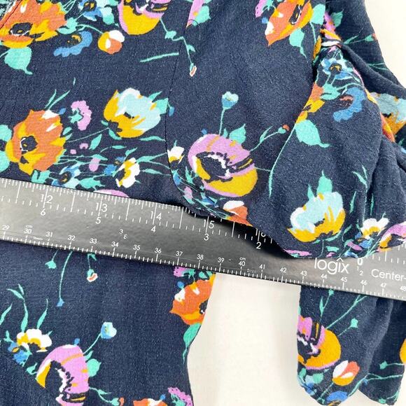 Zara Trafaluc Collection Women's Floral V-Neck Ruched Half Sleeve Blouse Size XS - Picture 5 of 6